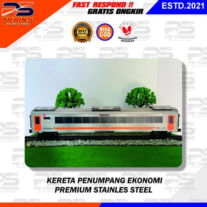 Lansungkirim- Rangkaian Mainan Kereta Api Indonesia Murah Kayu Cc206 Ekonomi Abu