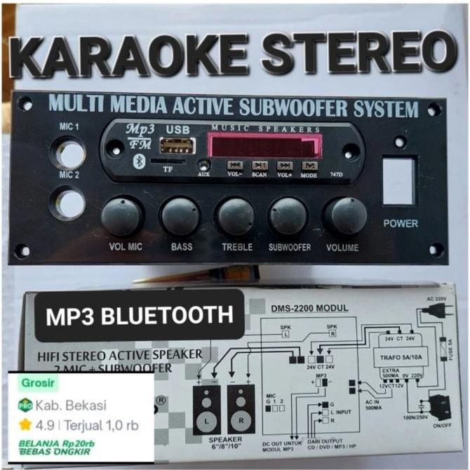 DMS 2200 KIT SPEAKER AKTIVE AKTIF DMS2200 KARAOKE MIC bluetooth bt