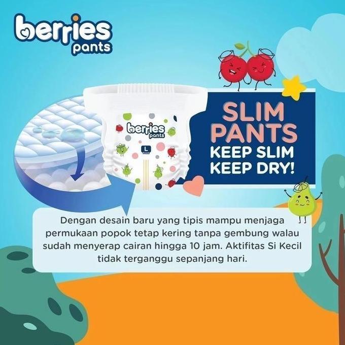 Cod,Bisa- Berries Baby Pants | Popok Celana Bayi | M34 | L30 | Xl26