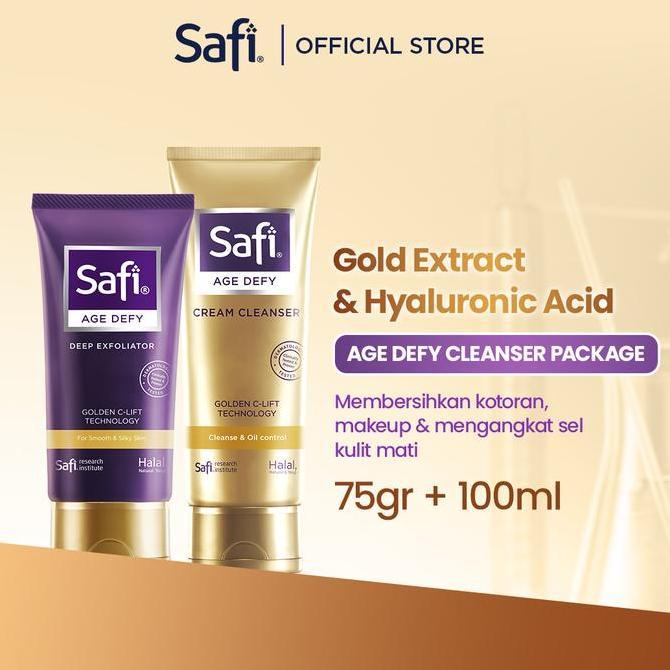 Cantikjamin Safi - Age Defy - Package Cleanser 100Gr & Exfoliator 75Ml- Anti Aging Membersihkan Waja