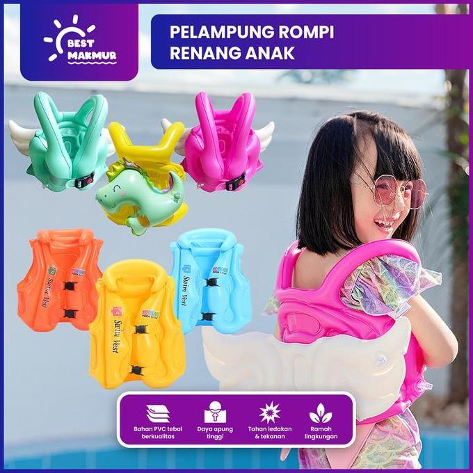 Best Makmur - Pelampung Rompi Renang Anak Kids Swim Vest - Rompi Pelampung Anak - Jaket Pelampung Li