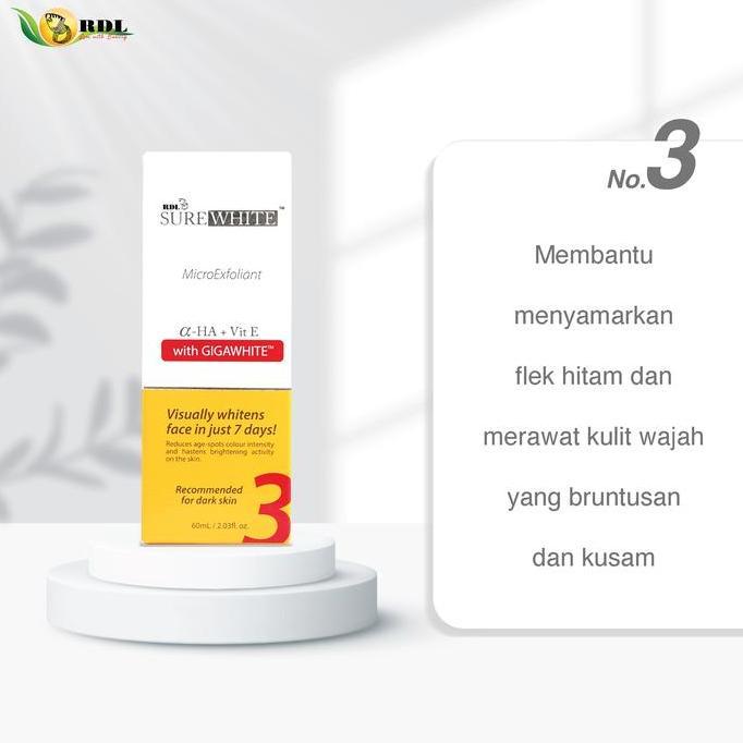 Cod,Bisa- Rdl Surewhite Microexfoliant 60Ml - Toner Rdl Nomor 1 2 3 Memperbaiki Wajah Bruntusan Jera