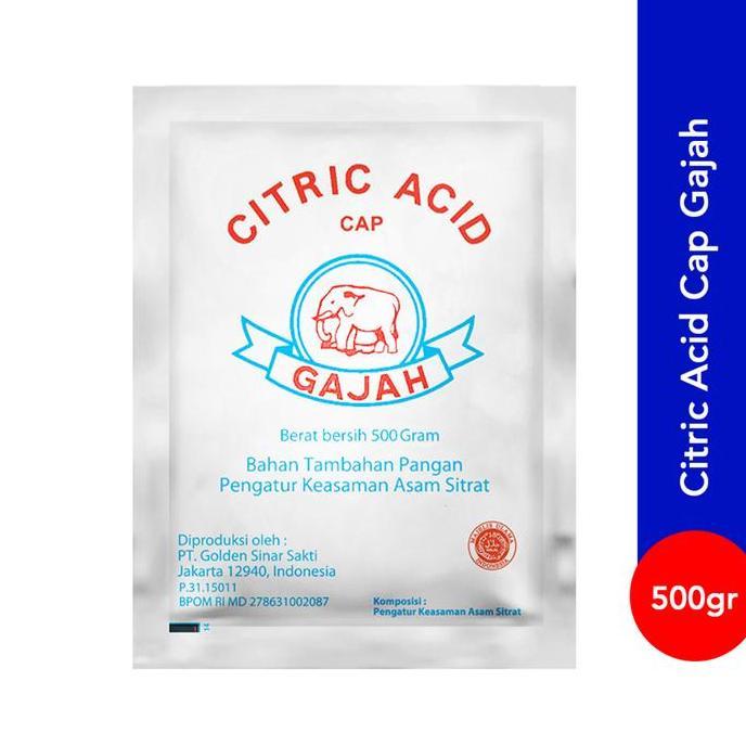Foodgret- Citric Acid Cap Gajah 500Gr Citrun Asam Sitrat