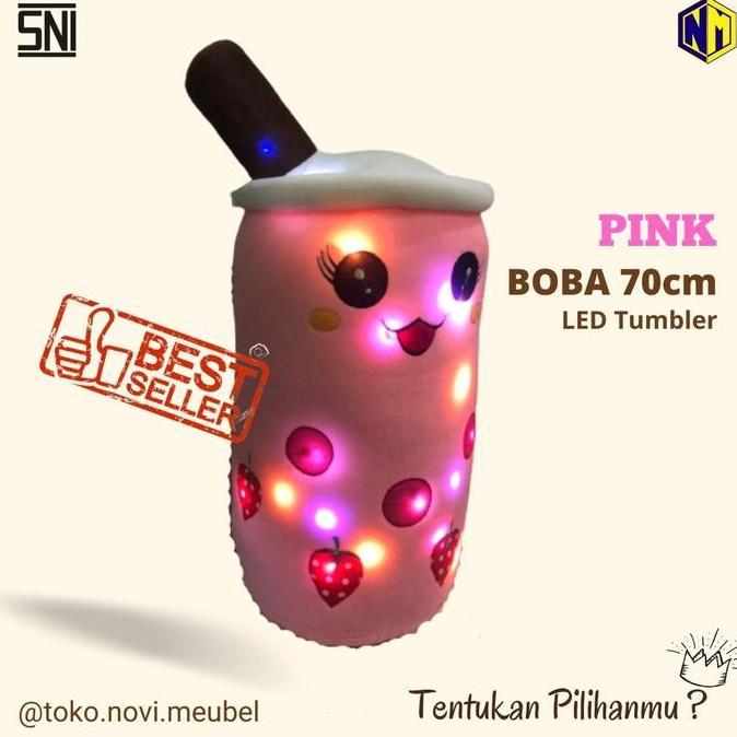 Gas,Cod- Boneka Boba Bantal Boba Giant Super Besar 70 Cm Led Sni Terlaris Boba Viral Kado Dolls