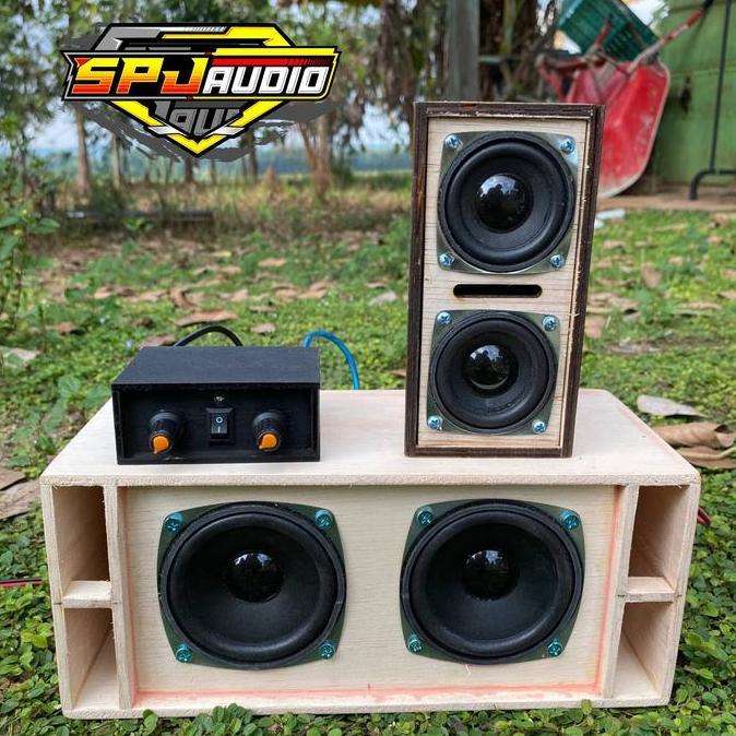 Paket Sound Miniatur Fullset Box SPL Doble 3 Inch dan Line Array 2 Inch Plus Speaker Lengkap Amplifi
