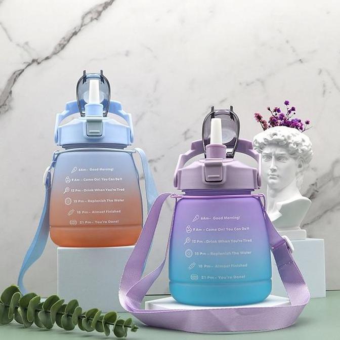 Yxwrg- Botol Minum Tali Viral Gemoy Tempat Minum Gradasi 1300Ml