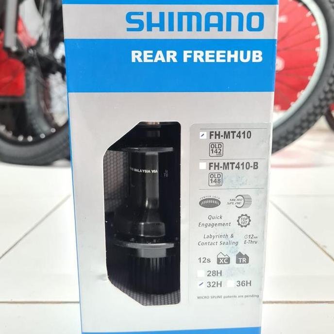 REAR Hub Freehub Hub Belakang SHIMANO DEORE MT410 32H Center Lock TA 12 x 142mm Thru Axle 12 speed O