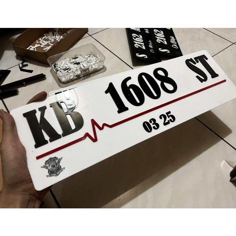 COD Plat Nomor Akrilik Timbul bisa custom / plat nomor motor model terbaru/ plat nomor motor putih