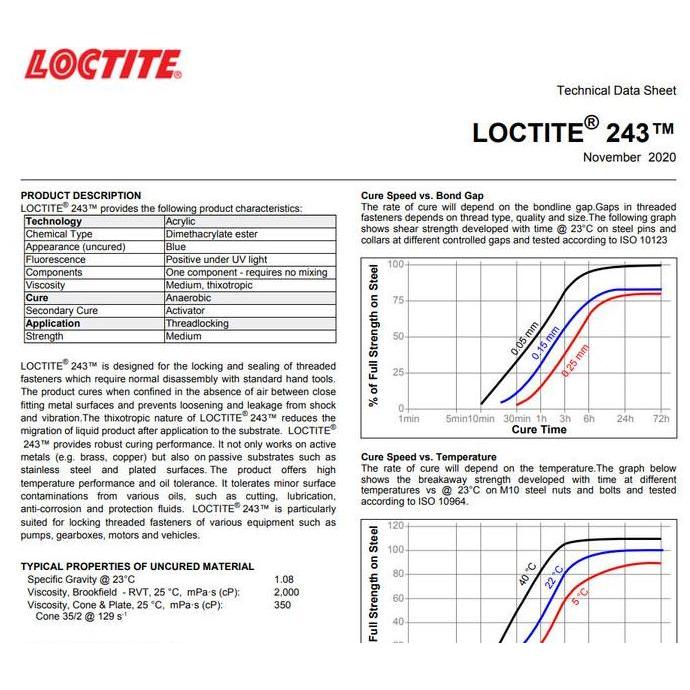 Bestone- Loctite 243 / Lem Baut Loctite243 / Loctite Thread Locker 243