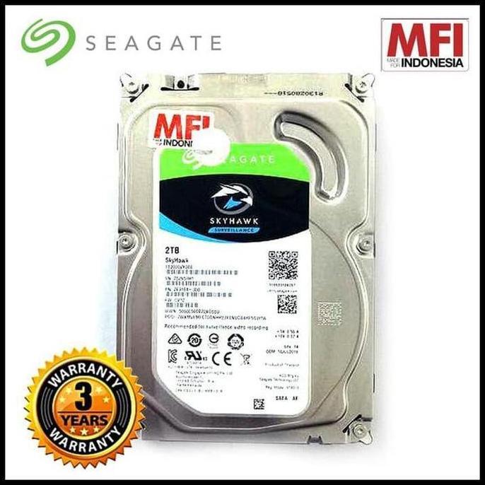 Harddisk Hard Disk HDD Seagate 2TB 2 TB Skyhawk CCTV 3.5" Sata MFI