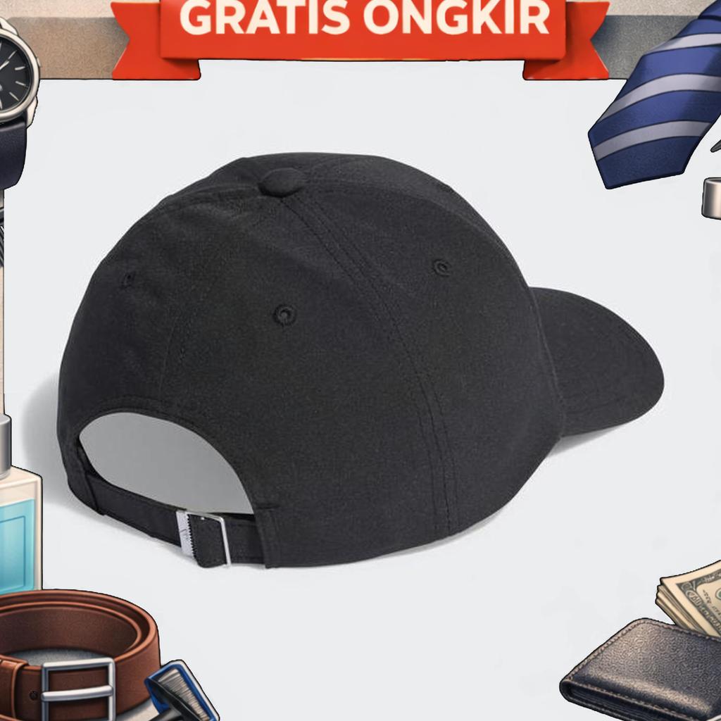 Adidas Running Essentials Aeroready Six-Panel Baseball Cap Black Ht6353 Topi Original 100%
