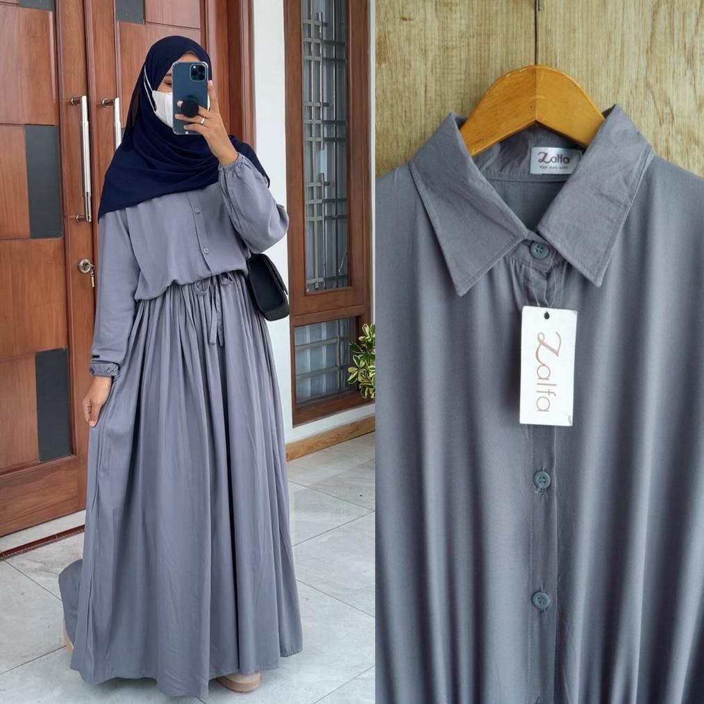 NEW PRODUCT AURELIA DRESS BY ZALFA OUTFIT / GAMIS POLOS / DRESS POLOS / GAMIS RAYON