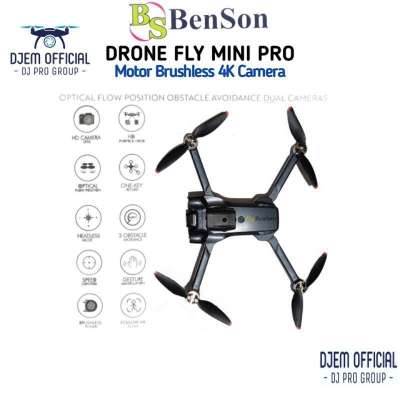 Benson Drone Fly Mini Pro Drone 4K Camera Bonus 2 Battery Motor Brushless Lens Adjustable Bs Battery