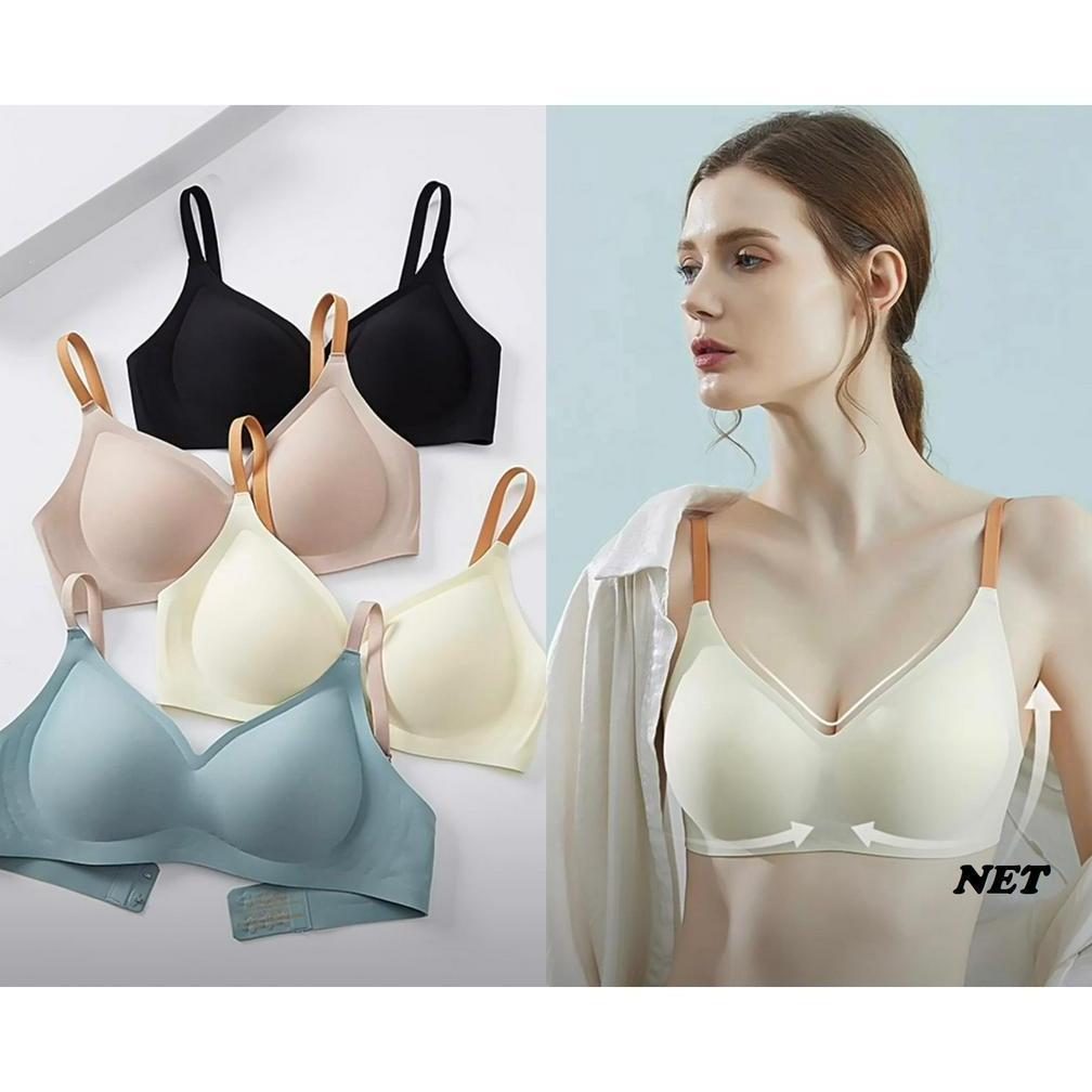 DIANA Bra Seamless Kait Belakang Contrast Color Removable Cup Bra Tanpa Kawat