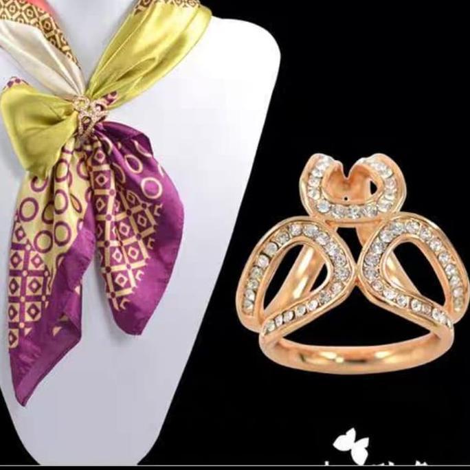 Bros Syal Ring Cincin Hijab Jilbab Scarf segitiga Mewah Premium Impor Kode 96