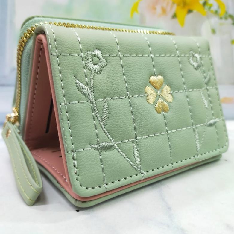 Dmpt- Cod Dompet Wanita Mini Lipat 3 Koin Kartu Resleting Dompet Kecil Wanita Forever Young
