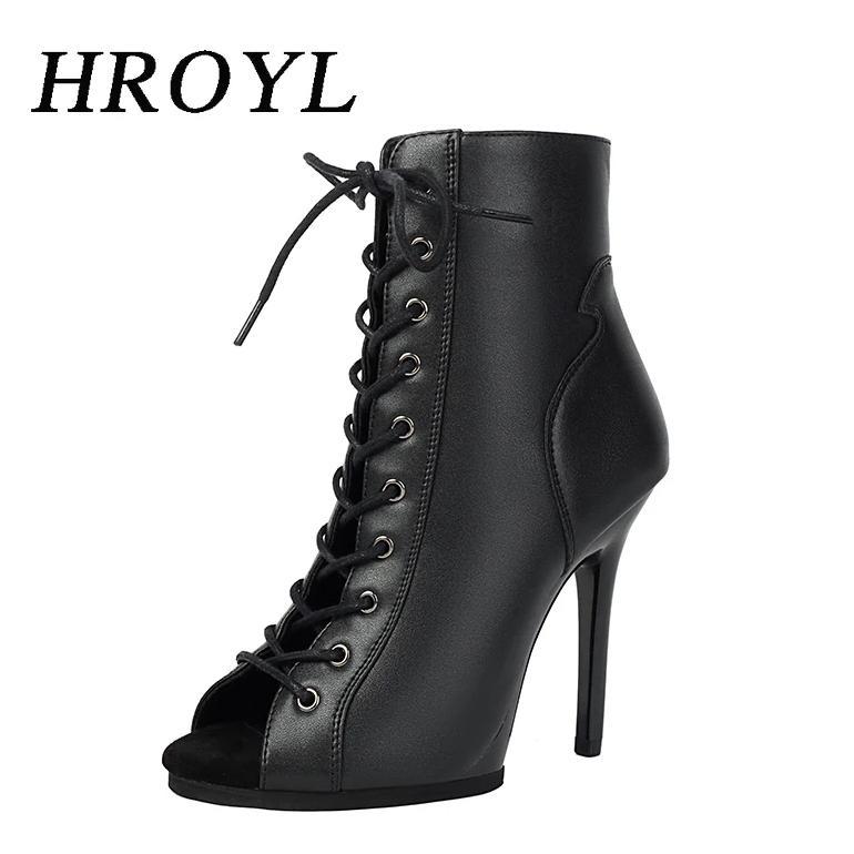 Black Sexy PU Platform Jazz Latin Custom Dance Shoes Lace-up High Heels Dance Shoes Soft-soled Short