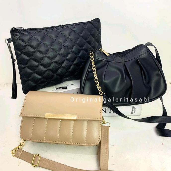BEST SELLER / PREMIUM Beli Tas Lokal 50RIBU ISI 3 Versi Tas Selempang Viza Wanita