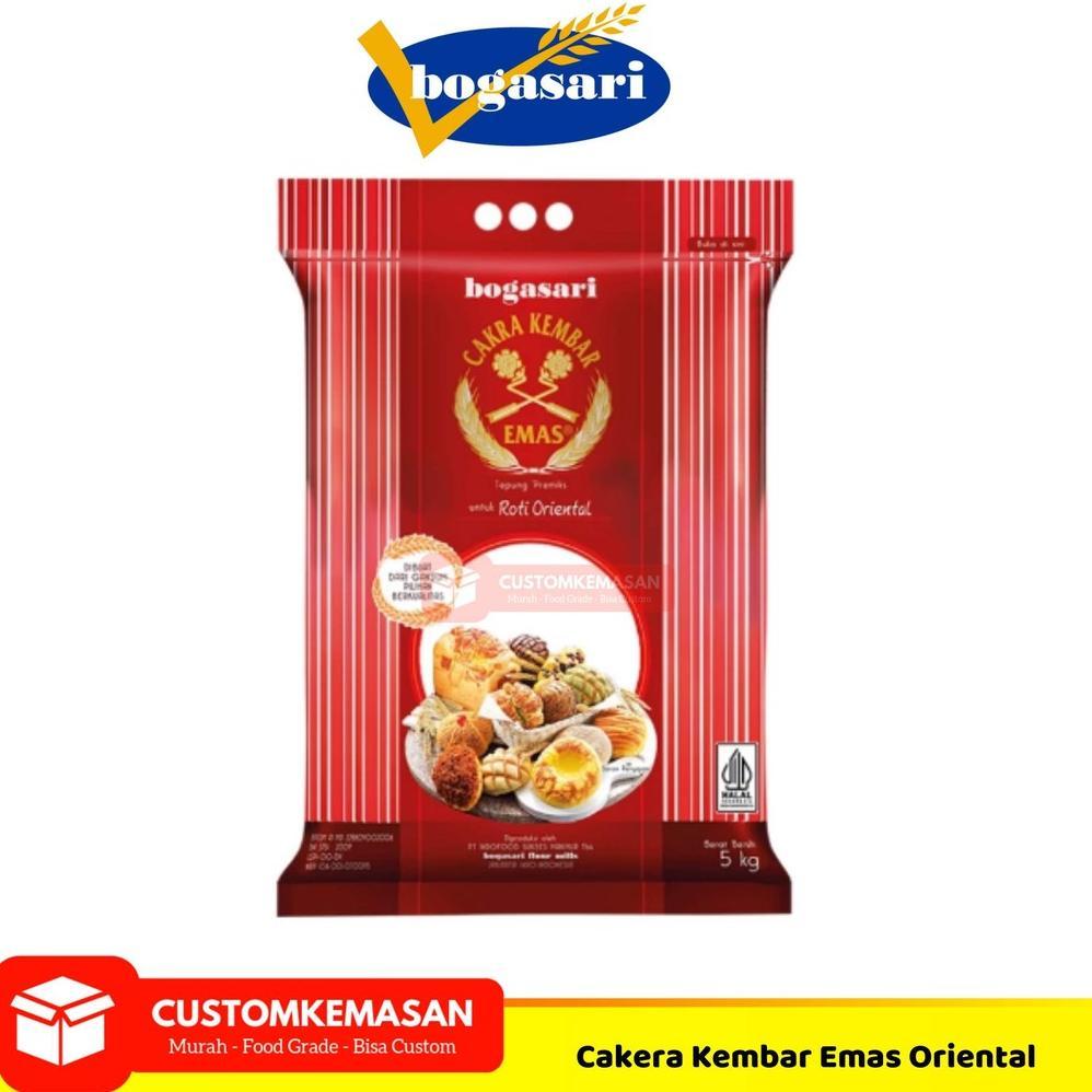 Bogasari Cakra Kembar Emas Roti Oriental 5kg / Cakra Kembar Emas Roti Oriental / Tepung Terigu 5 kg 