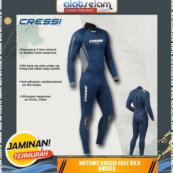 Wetsuit Cressi FAST V3 UNISEX / Wetsuit Diving / Baju Selam Diving / Wetsuit Scuba Diving Pria Wanit