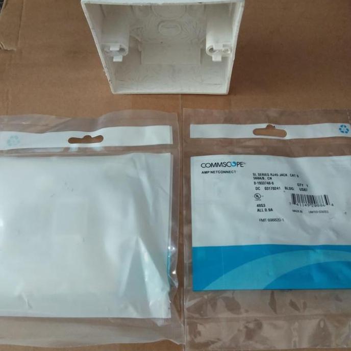 Gaskita- Modular Jack Faceplate Outbow 1 Set Cat6 Keystone Rj 45 Kotak Rj45