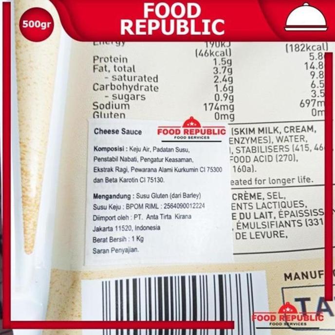 Milkking- Tatua Premium Cheese Sauce 1 Kg Import Newzealand Tanpa Pewarna Buatan