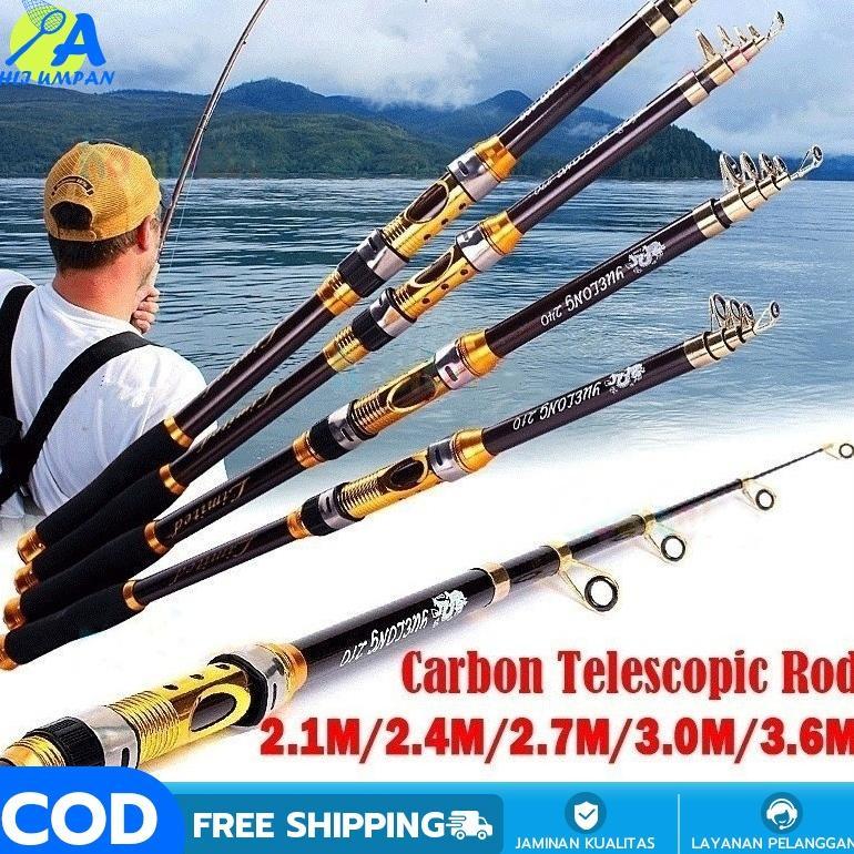 Joran Pancing Telescopic Joran Pancing Tegek Panjang Ukuran 2.1M-3.6M Joran Pancing Teleskopik