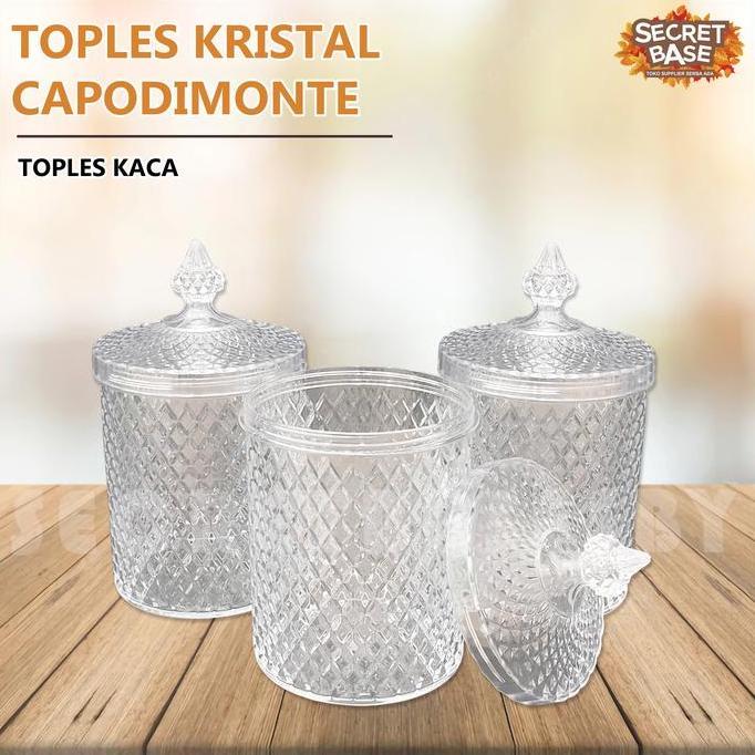 [COD] (ISI 6pcs) TOPLES KRISTAL - Toples Lebaran Kue / Toples Plastik Bening