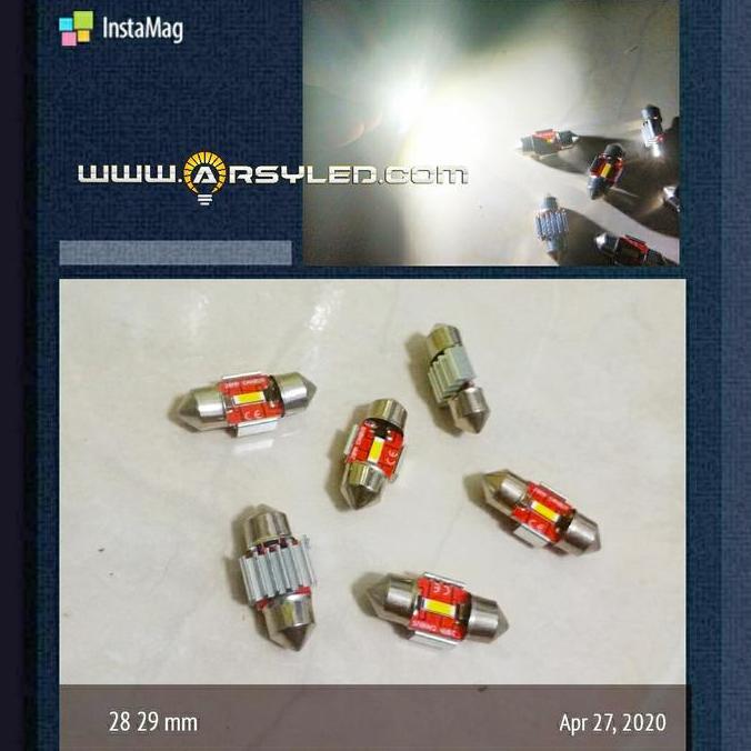 Bycle- Arsyled Lampu Led Kabin Plafon 28 - 29 Mm Chipset 1860 Ekstrim Terang Mobil