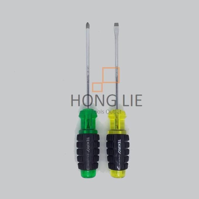 Alatlengkap- Tekiro Obeng Gagang Karet Plus / Minus +/- 150Mm 6"