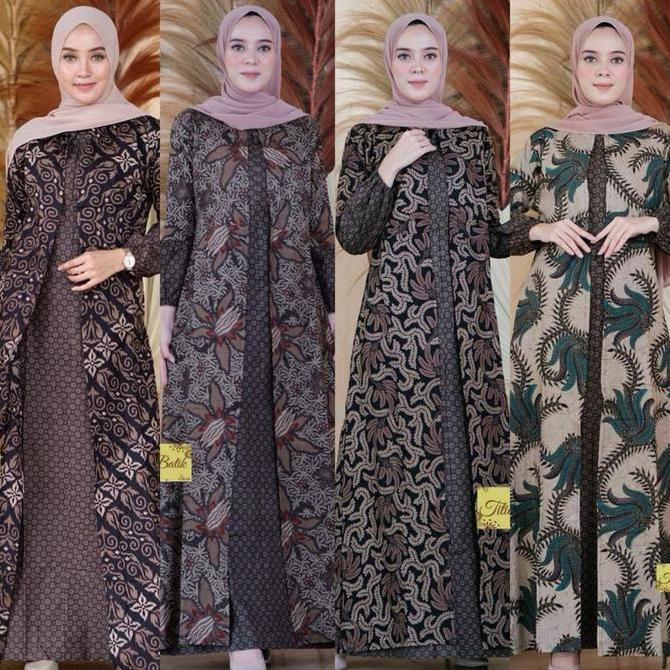BAJU GAMIS BATIK WANITA MODERN DRESS MUSLIM BATIK SARIMBIT KONDANGAN