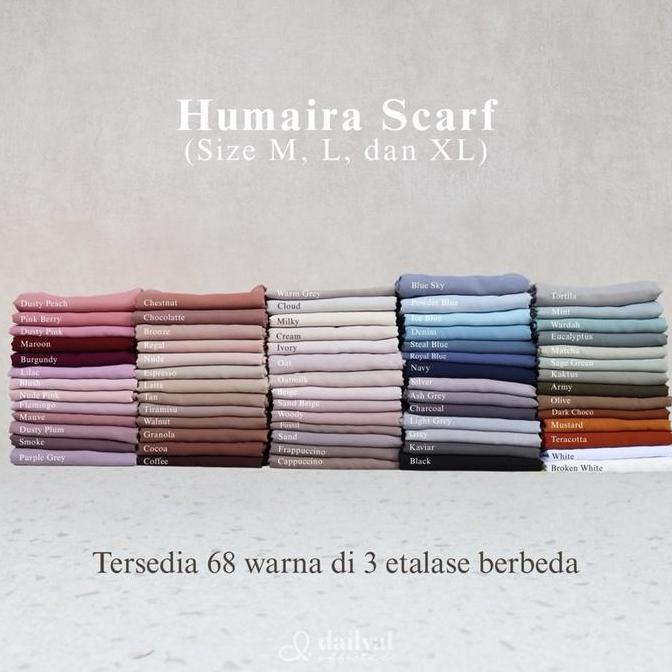 Terpopuler- Dailyal - Humaira Scarf (Etalase 2 Hijab Ala Malay Size M,L Dan Xl)