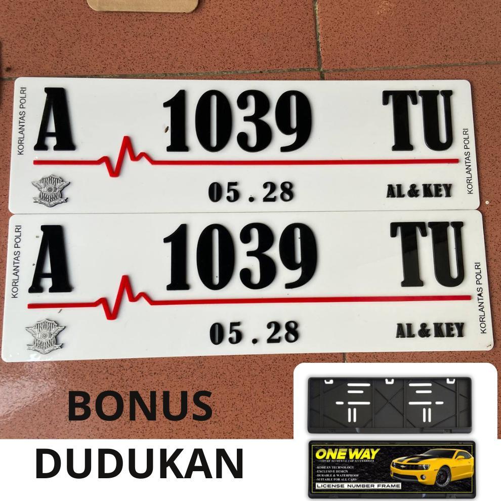 Plat Nomor Mobil Putih / Plat Nomor Mobil Variasi Akrilik / Plat Nomor Mobil Font Baru  / Plat Nomor