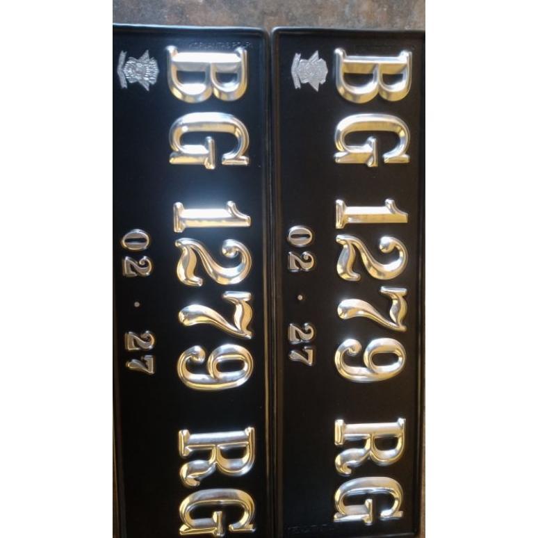 Plat nomor mobil timbul variasi 3D  (sepasang)