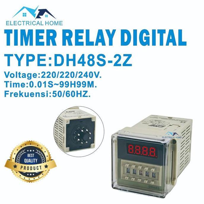 Promo TIMER RELAY DIGITAL / TIMER DELAY RELAY DIGITAL DH48S-2Z Diskon