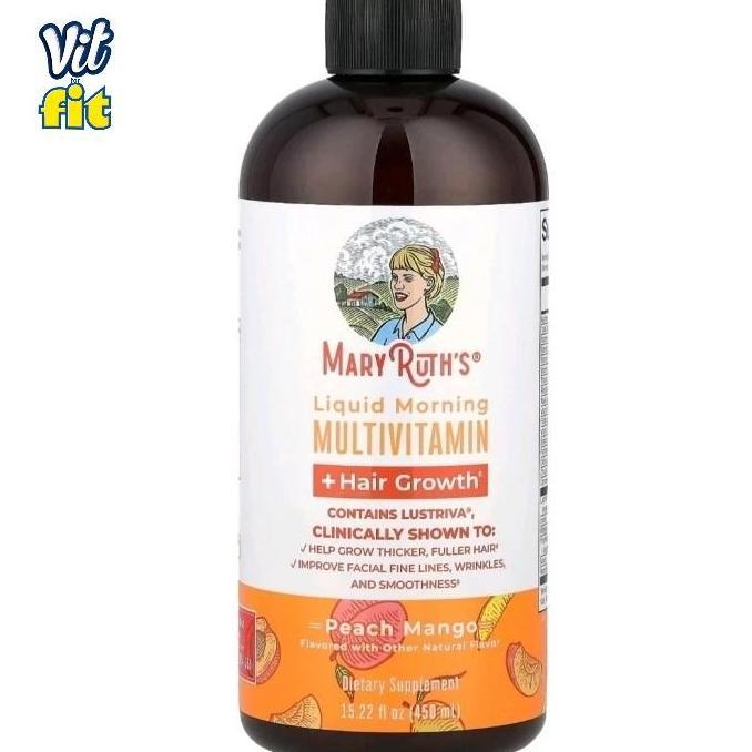 Mary Ruth's Liquid Morning Multivitamin + Hair Growth Peach Mango - 450 ml