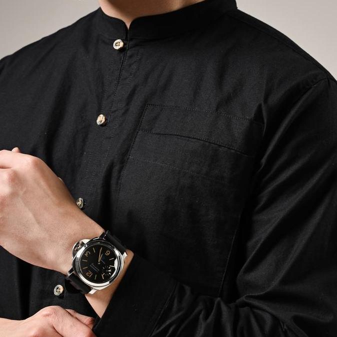 Thebest- SYAM Black by Kaum Adam - Kemeja koko modern lengan panjang
