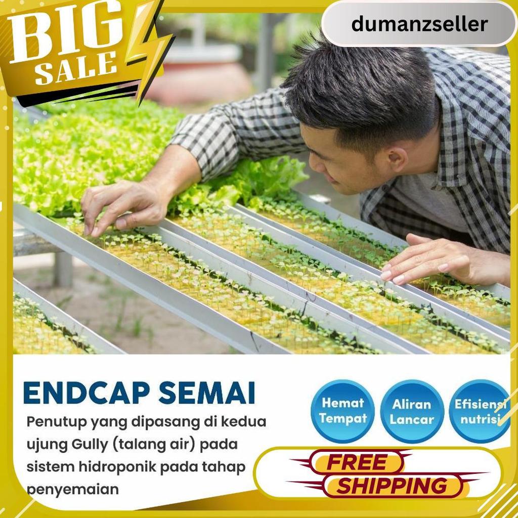Endcap Gully Semai Trapesium - Tutup Talang Pembibitan Hidroponik Nft Dft - Penutup Talang Hidroponi