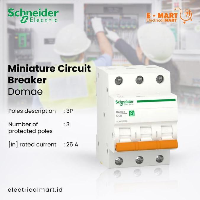 Schneider Domae MCB 3Phase 25A 3 Phase 25 Ampere