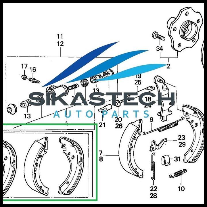 GRATIS ONGKIR 43153-S10-A01 SET REAR BRAKE SHOE KIT / KAMPAS REM SEPATU TROMOL BELAKANG SEPASANG KAN