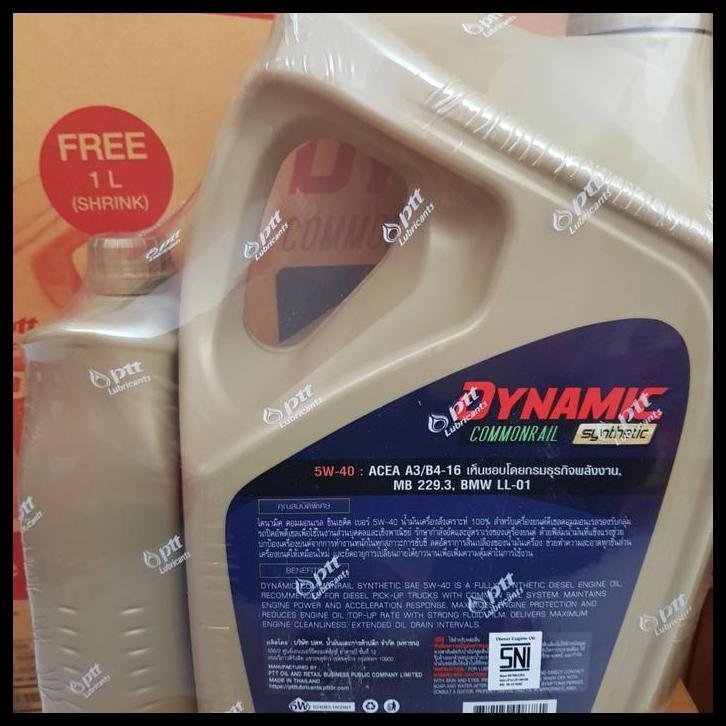 DISKON OLI PTT DIESEL OLI PTT DYNAMIC COMMONRAIL SYNTHETIC SAE 5W40 6+1L 
