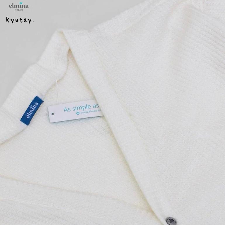 Grosir Elmina Raina Cardigan Outer Rajut Long Terbaru 2025 Simple Minimalis Putih Broken White Black