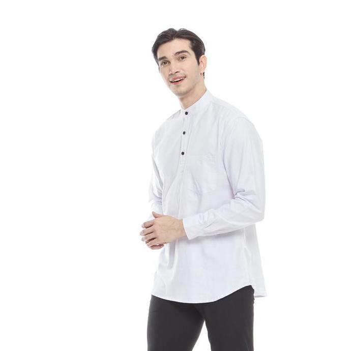 Outskirts - Kemeja Koko Pria Lengan Panjang | Kemeja Koko Putih Slim Fit Kurta Muslim Dewasa koko  k