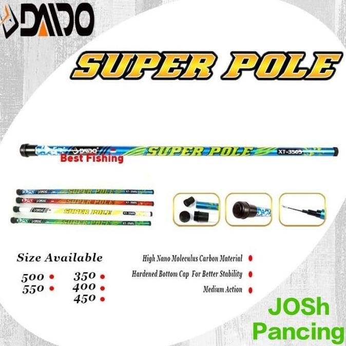 Bst Ready Daido Super Pole Xt 5008 (5Meter) Free Pipa Joran Pancing Tegek Carbon Pasiran Pinggir Pan