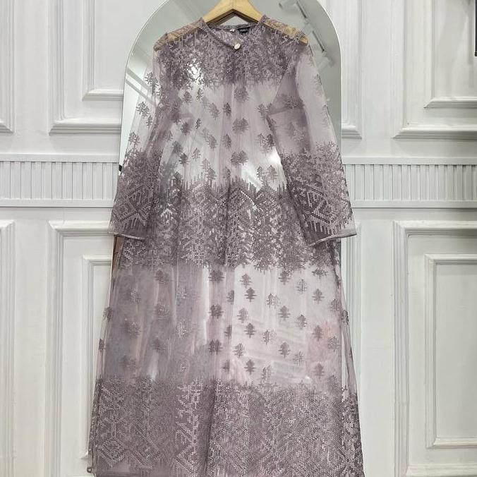 Gaia Outer Brokat Tile Panjang wanita Cardigan kondangan Muslim Kardigan Fit Putih Hitam Baju