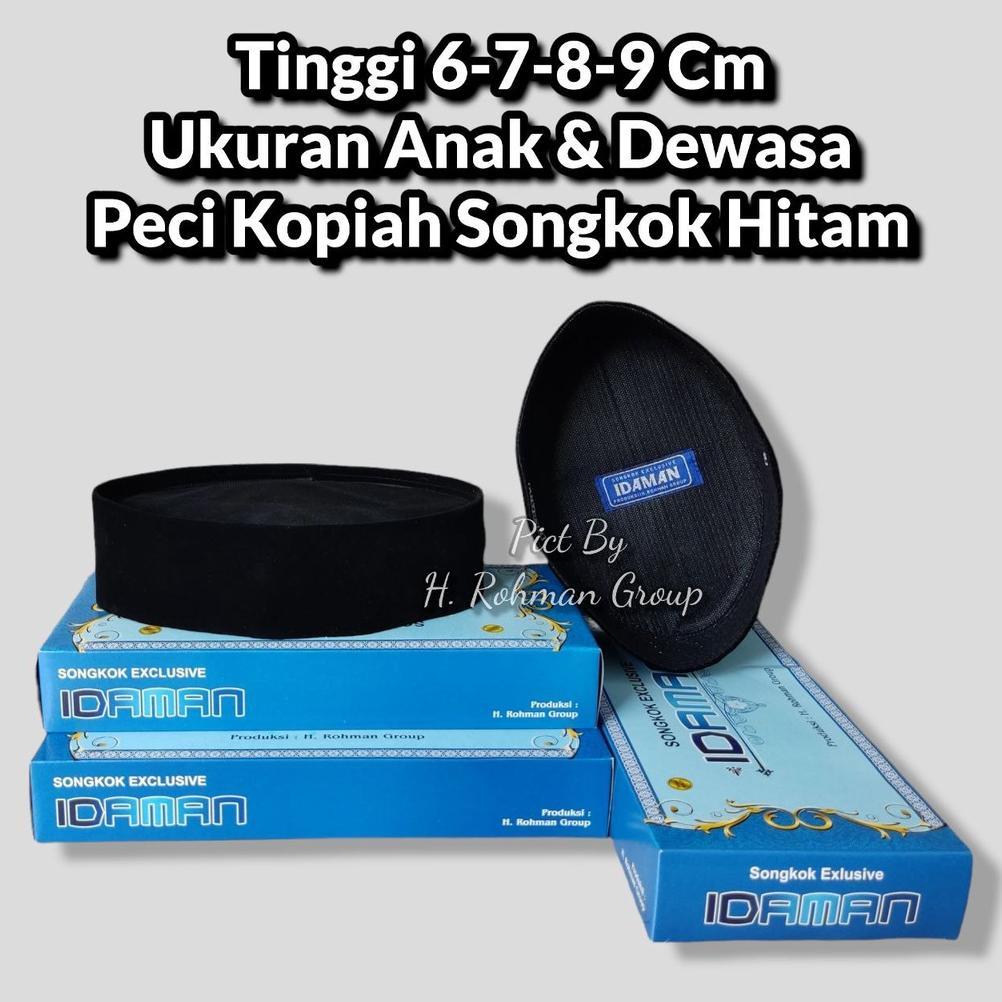songkok hitam polos ac pria peci anak dewasa lengkap ukuran songkok beludru peci pendek kopaih peci 