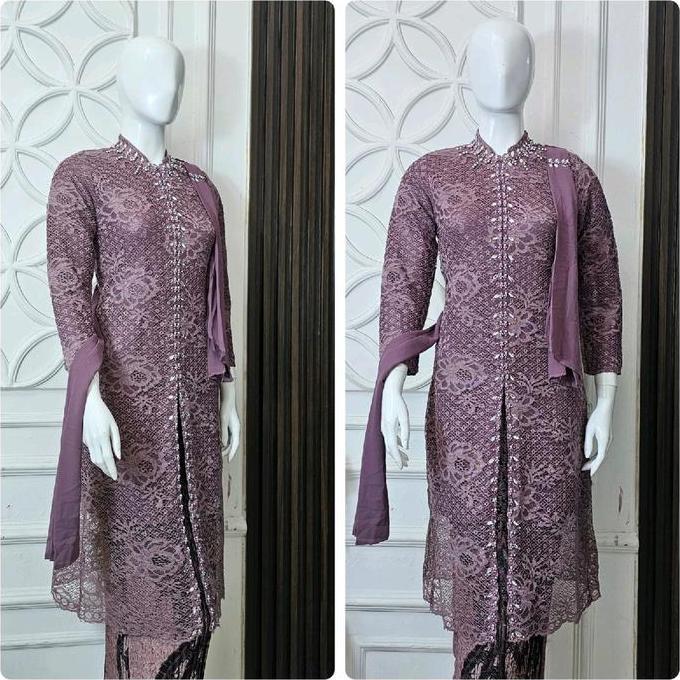 Kebaya Sanghai Tunik Brukat Selendang / Kebaya Dress  Kondangan Wisuda Pesta