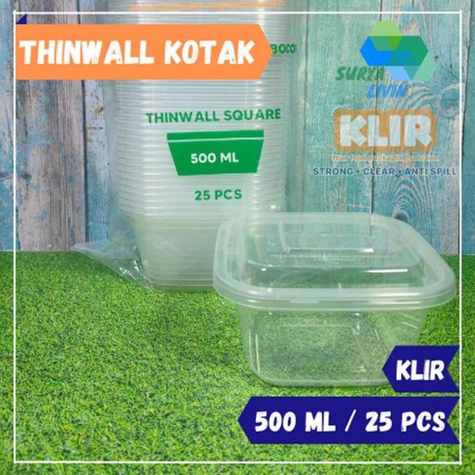 Starsix- Thinwall Kotak 500 Ml (25 Pcs) Klir / Thinwall Square / Kotak Kecil