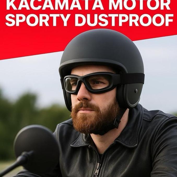 Terpopuler- Kacamata Motor Sporty Dustproof Uv400 Tahan Angin Anti Debu Touring Pria Wanita Gaya Ker