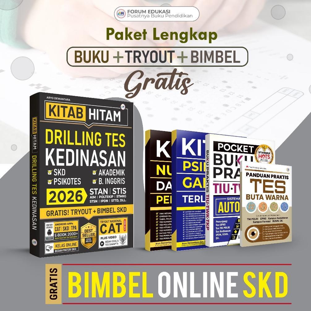 BUKU SKD 2026 KITAB HITAM DRILLING TES KEDINASAN STAN, STIS, AIM, POLTEKIP, STMKG, STSN, IPDN, STTD 